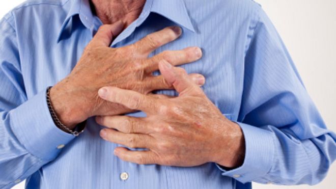 man having a heart attack